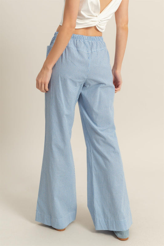 Gingham Drawstring pant