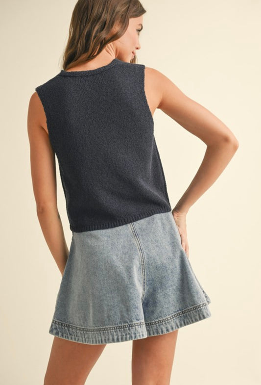 Knit keyhole vest