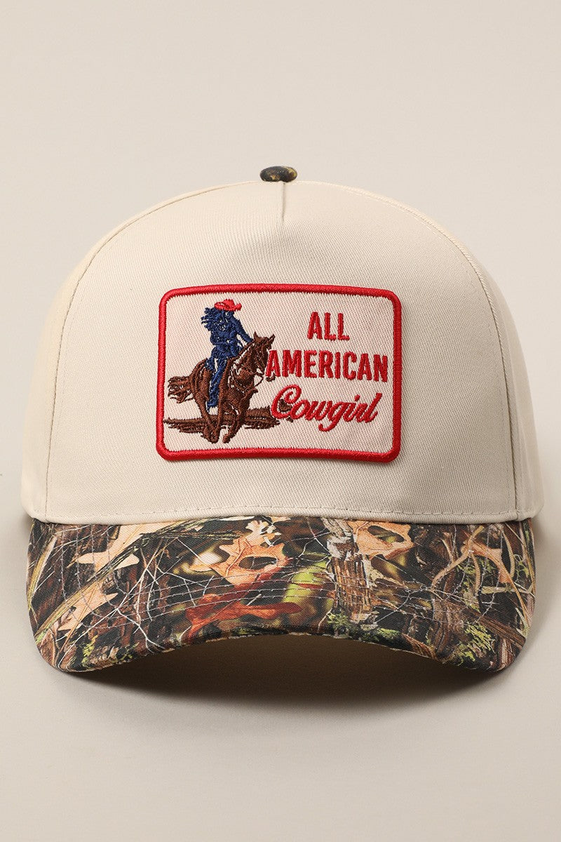 All American Cowgirl Horse Image Embroidery Patch