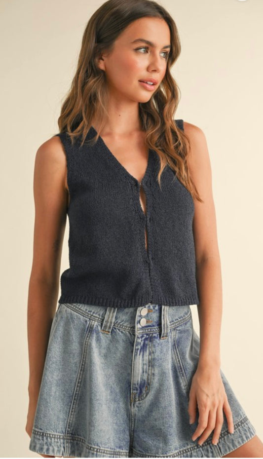 Knit keyhole vest